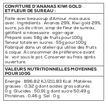 étiquette Ananas Kiwi Gold Fleur de sureau